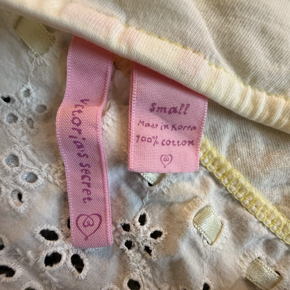 Victoria's Secret Y2K Babydoll Camisole Top Pastel Yellow Sz Small - Picture 6 of 8
